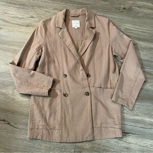 Gentle Fawn Blush Double-Breasted Blazer